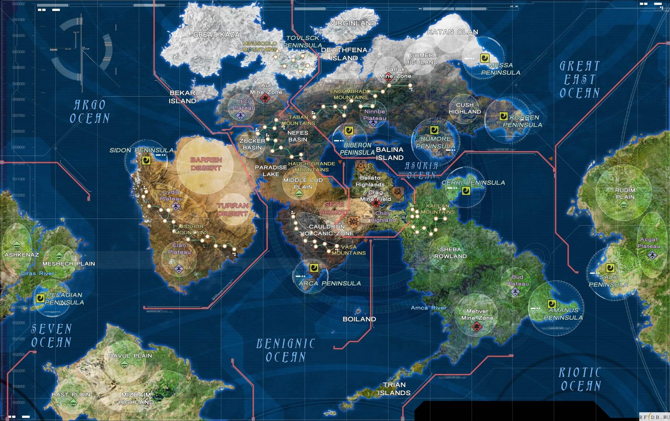 Rf Database. Map World Map - Map - RF Online Database